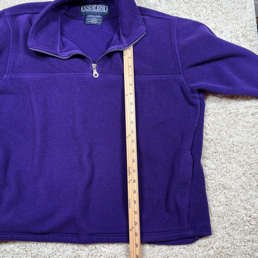 Lands End Purple Fleece 1/4 Zip Pullover Top‎ Women's L Polyester PolarTec - Picture 4 of 9